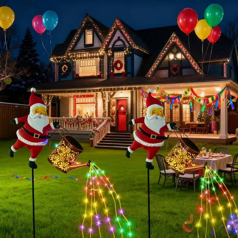 Lunoré® - Luces Solares con Regadera de Papá Noel