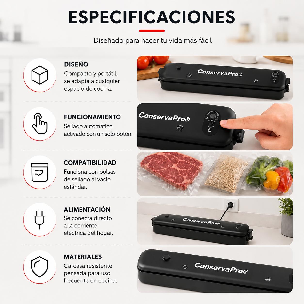 ConservaPro® - Sella y Guarda tus Alimentos en Segundos
