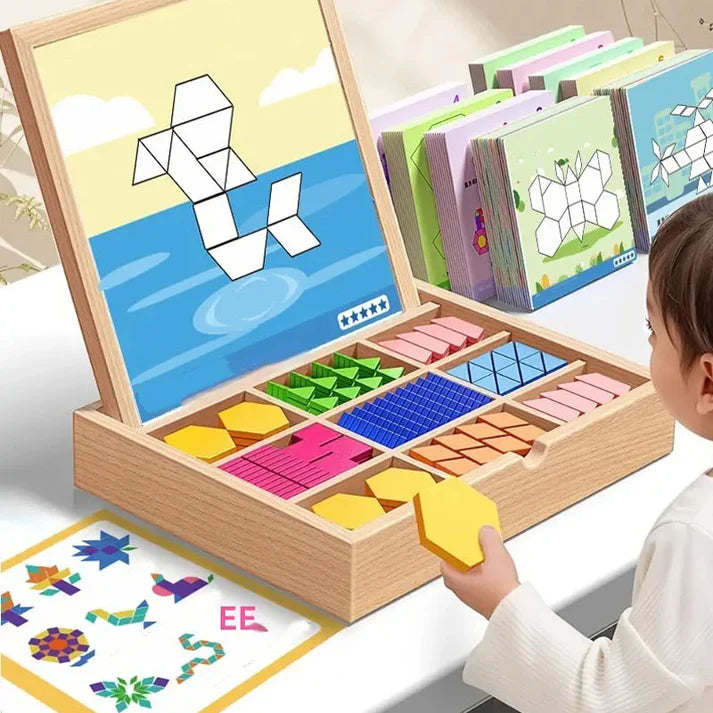 MagikBlocs® – Magnetic Wooden Puzzle (180-Piece Geometric Set)