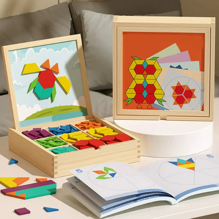 MagikBlocs® – Magnetic Wooden Puzzle (180-Piece Geometric Set)