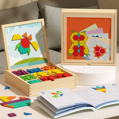 MagikBlocs® – Magnetic Wooden Puzzle (180-Piece Geometric Set)