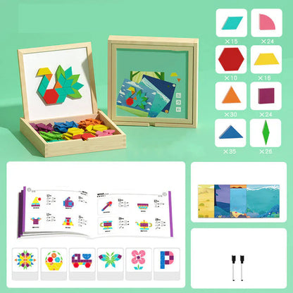 MagikBlocs® – Magnetic Wooden Puzzle (180-Piece Geometric Set)